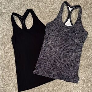 lululemon athletica Cool Racerback Black and Heather Gray Tank Tops